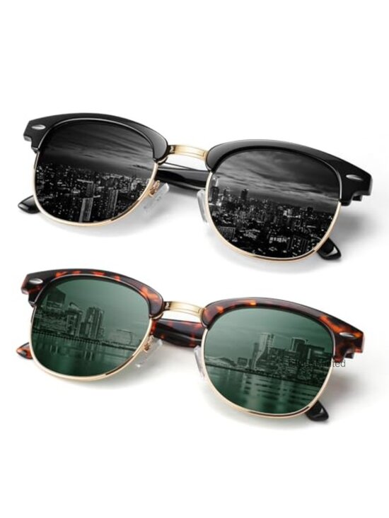 Unisex Semi Rimless Retro Shades UV400 Protection main image 6